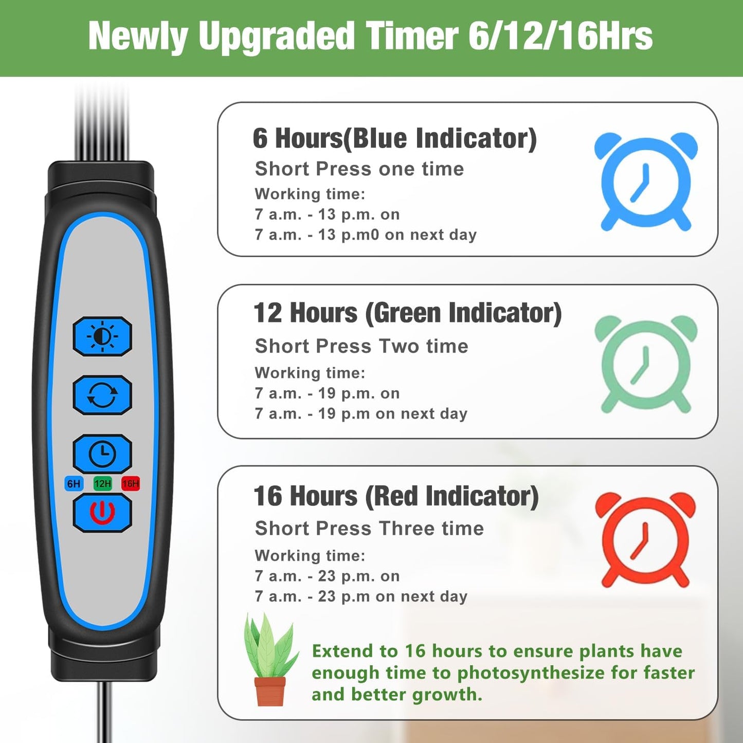 Plant Grow Light Strips, 240 LEDs Grow Lights for Indoor Plants Full Spectrum with Upgrade Timer 6/12/16 Hrs, 3 Spectrum Modes, Sunlike Grow Lamp for Seedlings Hydroponics Succulent, 2 Pack