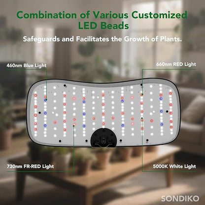 Sondiko Hydroponics Growing System Kit with Atomization Technology, Indoor Garden kit with 48W LED Grow Light, Quiet Water Pump, Automatic Timer, Height Adjustable, 5L Large Tank Plant Germination Kit