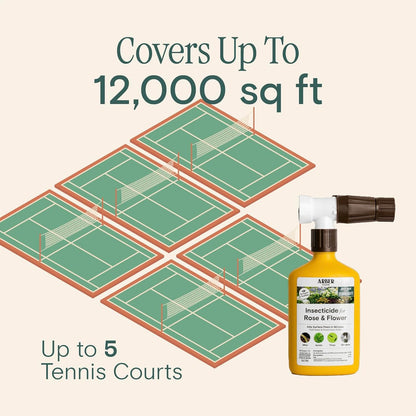 Organic Insecticide for Roses & Flowers – 16oz Ready-to-Spray Pest Control – Controls Aphids, Thrips, Japanese Beetles & More – Bee-Safe & Eco-Friendly