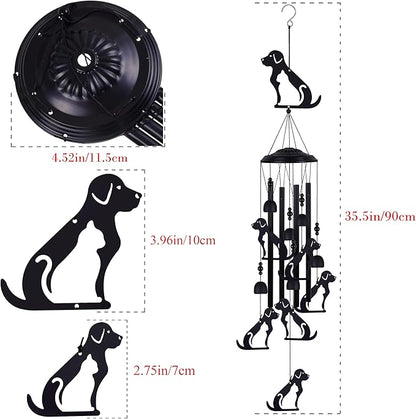 Dog and Cat Wind Chimes Decor, Mobile Blessing Wind Bells Decorate, Sympathy Wind Catcher, Memorial Gifts for Mom,Grandma,Woman,Dog Cat Lovers(Outside/Indoor/Home/Room/Porch/Yard/Garden Decoration)