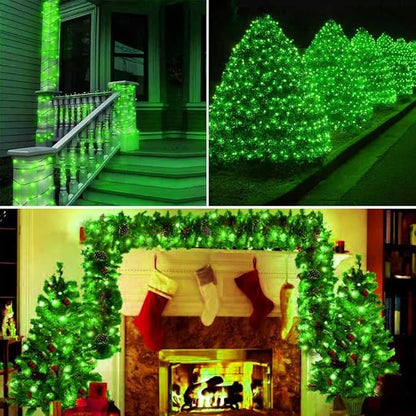 75.8 FT 200 LED Green Christmas String Lights Outdoor & Indoor, Memory Function & Timer & 8 Modes, Extendable Ultra Bright Green Wire Waterproof Mini Lights for Christmas Tree Yard Holiday Party Decor