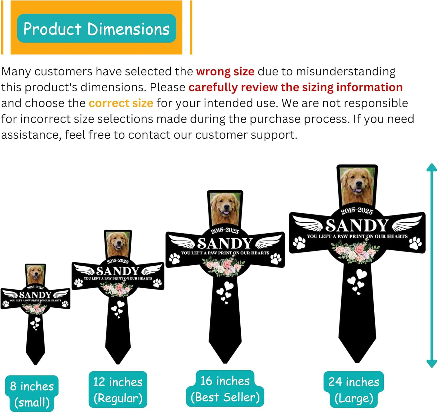 Pet Grave Marker Dog – Custom Dog Tombstones for Graves Outdoor with Name and Date, Dogs Memorial Cross for Graveyard or Garden, Weatherproof Pet Tombstone for Dogs