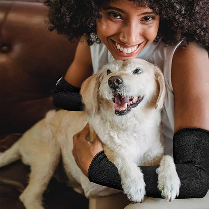 Evridwear Protective Arm Sleeves Cut Resistant Farmers Sleeves for Men Work, Gardening, Farming, Arm Protectors for Thin Skin and Bruising (Medium, Black No Thumb Hole)