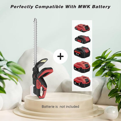 Hedge Trimmer for MWK M18 18v Battery, 22'' Dual-Action Blade and 3/5'' Cutting Capacity,1600RPM& Safety Lock (Battery Not Included)