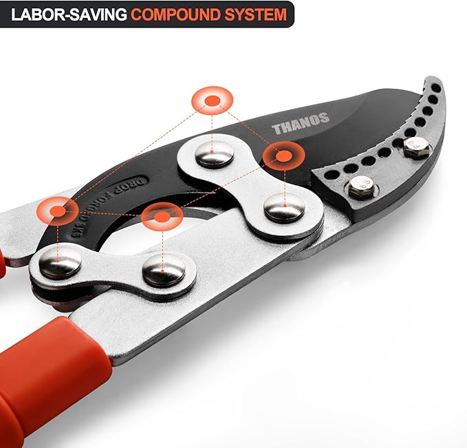 THANOS B1102 Extendable Anvil Loppers Tree Trimmer with Compound Action,Chops Thick Branch Ease,27-41''Telescopic Heavy Duty Branch Cutter,2 inch Clean Cut Capacity