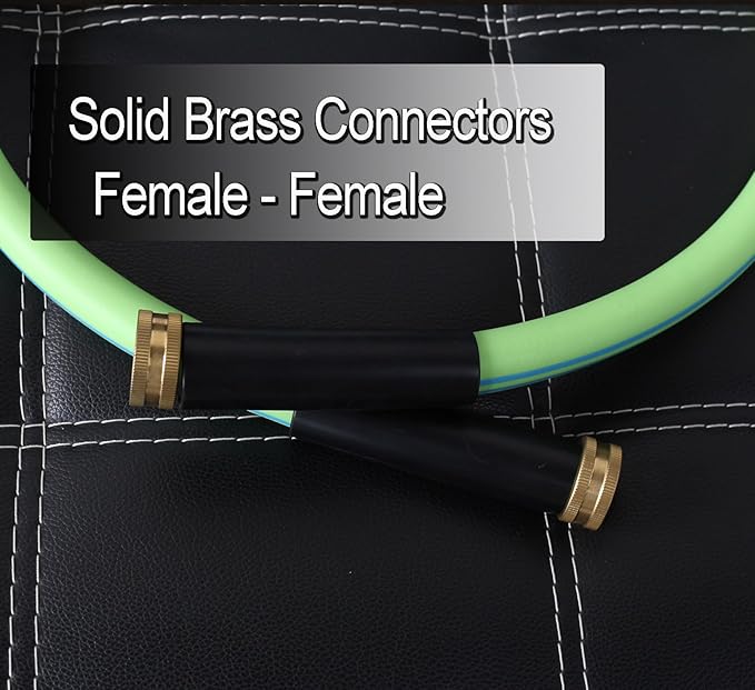 Atlantic Female to Female Heavy Duty Garden hose 2 ft x 5/8 Inch Green Color Short Leader Water Hose (2 Feet)