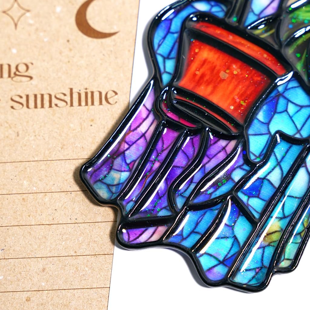 Ghost Monstera Handmade Artisan Resin Sun Catcher Stained Glass Effect Christmas Window Hanging Ornament Garden Decor