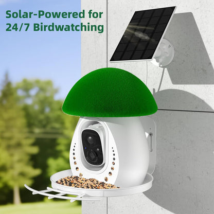 Metal Bird Feeder with Camera,Solar Powered,1.7L Capacity,Auto Capture & AI Identify Bird Species 10000+,2K HD Live Stream Camera,Real-Time Notifications