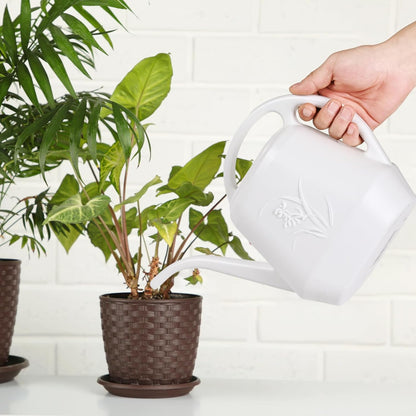 Plastic Watering Can - for Indoor and Outdoor Plant - 1 Gallon - White