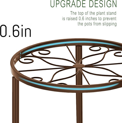 CADANI 5-Pack Metal Plant Stands for Outdoor Indoor, Anti-Rust Iron Flower Pot Stand, Heavy Duty Plant Pot Shelf for Multiple Plant, Decoration Racks for Home, Patio & Garden