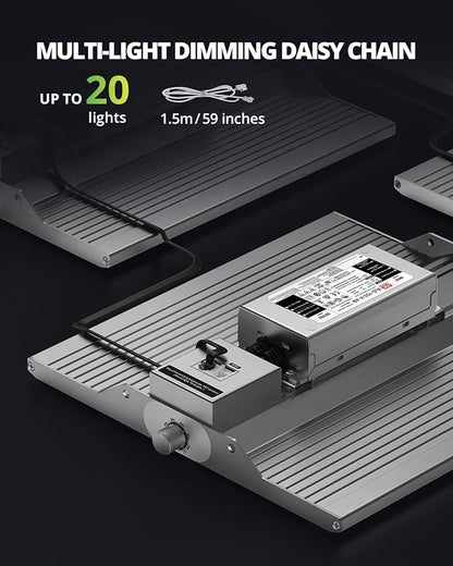 VIPARSPECTRA XS1000 Led Grow Light Compatible with Samsung LM301H High PPFD, Dimmable High Efficiency Grow Lights for Indoor Plants, Full Spectrum Daisy Chain Plant Light for 2x2/ 3x3 Grow Tent