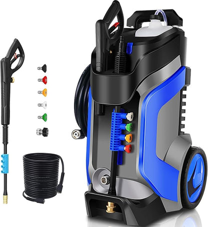 Electric Pressure Washer 5000PSI 4.0GPM Power Washers with M22-14mm Pressure Hose 33FT, Power Sprayers High Pressure with 1/4" QC Compatible Surface Cleaner for Home Cars Driveways, Blue