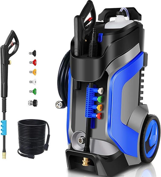Electric Pressure Washer 5000PSI 4.0GPM Power Washers with M22-14mm Pressure Hose 33FT, Power Sprayers High Pressure with 1/4" QC Compatible Surface Cleaner for Home Cars Driveways, Blue