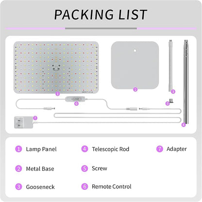 BESTVA 36W Grow Lights with Stand, Full Spectrum LED Plant Light, 12-59 Inch Height Adjustable Growing Lamp with Auto On/Off Timer 4H/8H/12H, 4 Dimmable Brightness