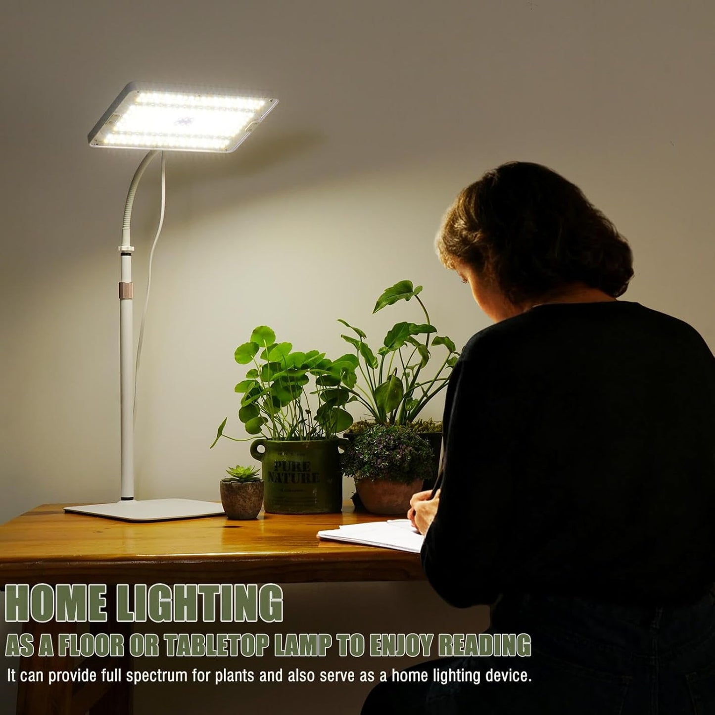 LED Grow Lights for Indoor Plants with Stand for Floor and Tabletop , Full Spectrum plant lights for indoor growing with Timer 4H/8H/12H, Plant light with 3 Lighting Mode & 10 Dimmable Brightness.