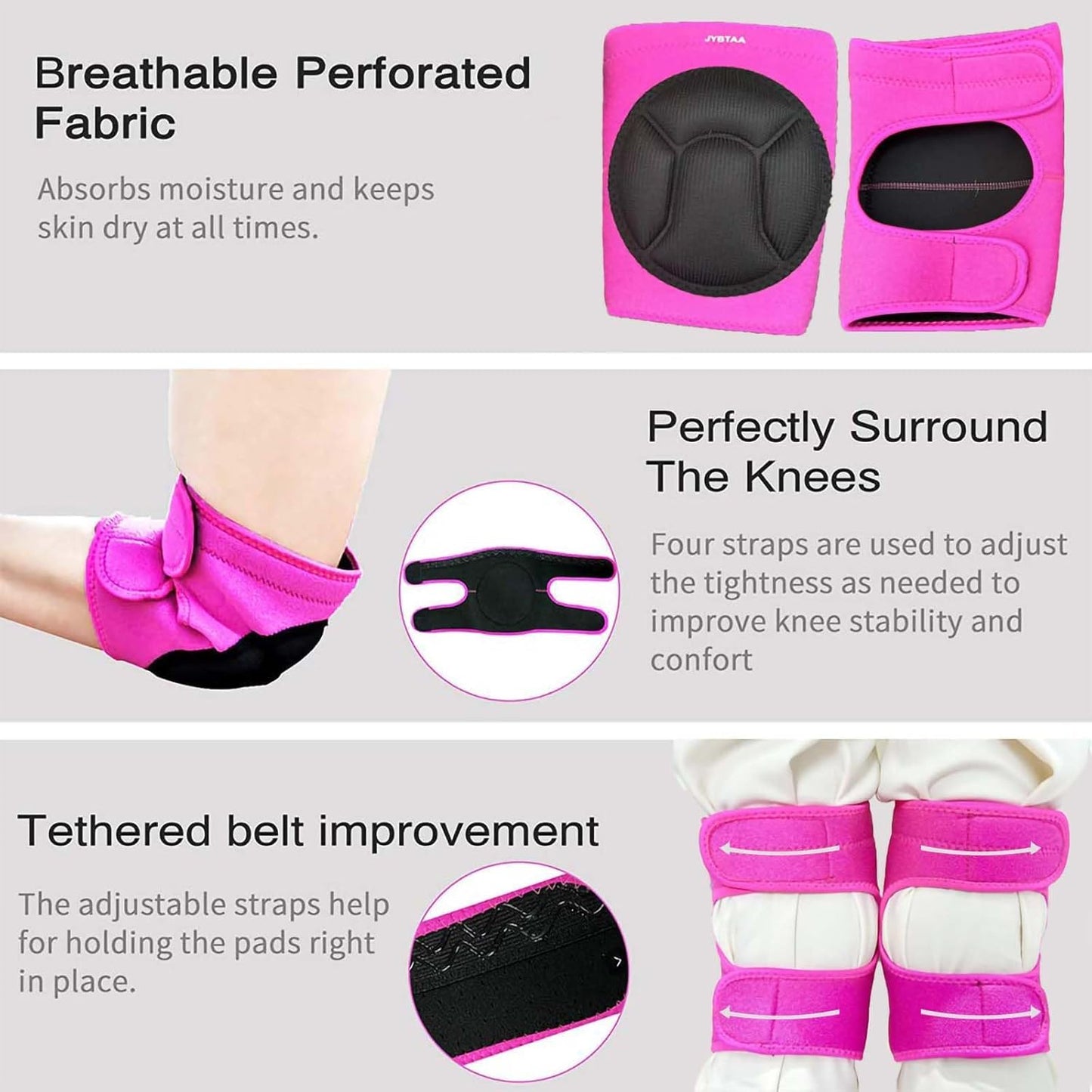 Plus Size Knee Pads For Cleaning Floors,Gardening, Women Pad With Soft Inner Liner, Adjustable Kneeling Suitable Garden,Flooring Yard,Construction,Pink XL (1 Pair)
