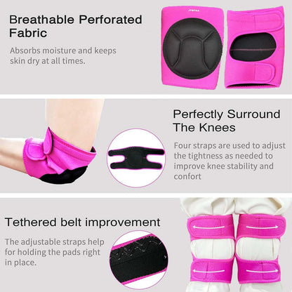 Plus Size Knee Pads For Cleaning Floors,Gardening, Women Pad With Soft Inner Liner, Adjustable Kneeling Suitable Garden,Flooring Yard,Construction,Pink XL (1 Pair)