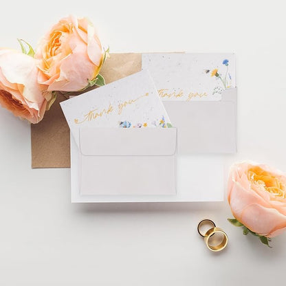 Thank You Set Greeting Card – Plantable Wildflower Seed Paper for Gifts, Special Events Like Mother's Day, and Other Milestone Celebrations