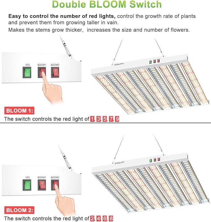 2024 New SPF4000 400W LED Grow Light 5x5ft Coverage with New Diodes & IR Lights Full Spectrum Veg Bloom Growing Lamps for Indoor Plants Seeding Flower Led Plant Light Fixture