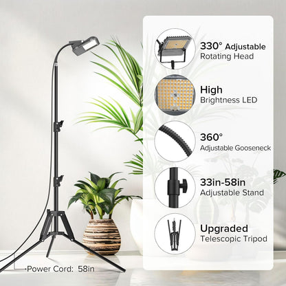 SANSI Grow Lights for Indoor Plants, Dimmable 45W Plant Lights for Indoor Growing, 88 LEDs Full Spectrum Plant Grow Light Adjustable Tripod Stand 33-58 Inches, Auto On/Off Timer with Remote Control