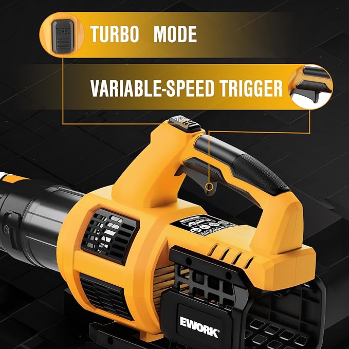 EWORK Cordless Leaf Blower and Hedge Trimmer Combo with 2 x 3.0Ah Batteries, Fast Charger, Electric Leaf Blowers for Lawn Care, 2-in-1 Electric Shrub/Bush Trimmer & Grass Shears