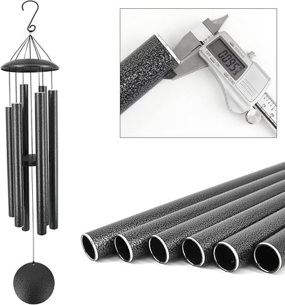 ASTARIN Wind Chimes Outdoor, 45-Inch Memorial Wind Chimes with 6 Heavy Tubes, Unique Outdoor Decor, Sympathy Gifts, Black Grey
