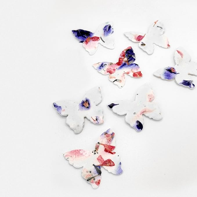 Butterfly Seed Paper – 50pcs Small Pink & Purple Plantable Wildflower, Writable & Plantable Gift for Moms, Plant Lover, & Teachers, Ideal for Weddings, Baby Shower, Memorial, & Celebrations