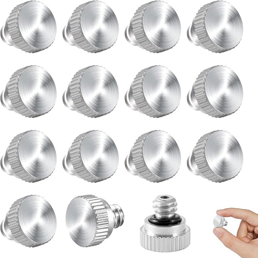 15Pcs Brass Misting Nozzle Plugs for Outdoor Spray Cooling System Heavy Duty 10/24 UNC Mister Nozzle Plugs for Greenhouse Patio Misting System
