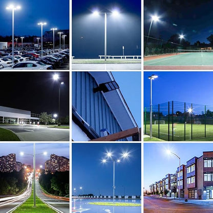 ledmo 300W LED Parking Lot Lights with Adjustable Arm Mount Dusk-to-Dawn Photocell Sensor Outdoor Commercial Area Lighting 36000LM 5000K IP65 LED Street Flood Security Light for Shop|Yard|Roadways
