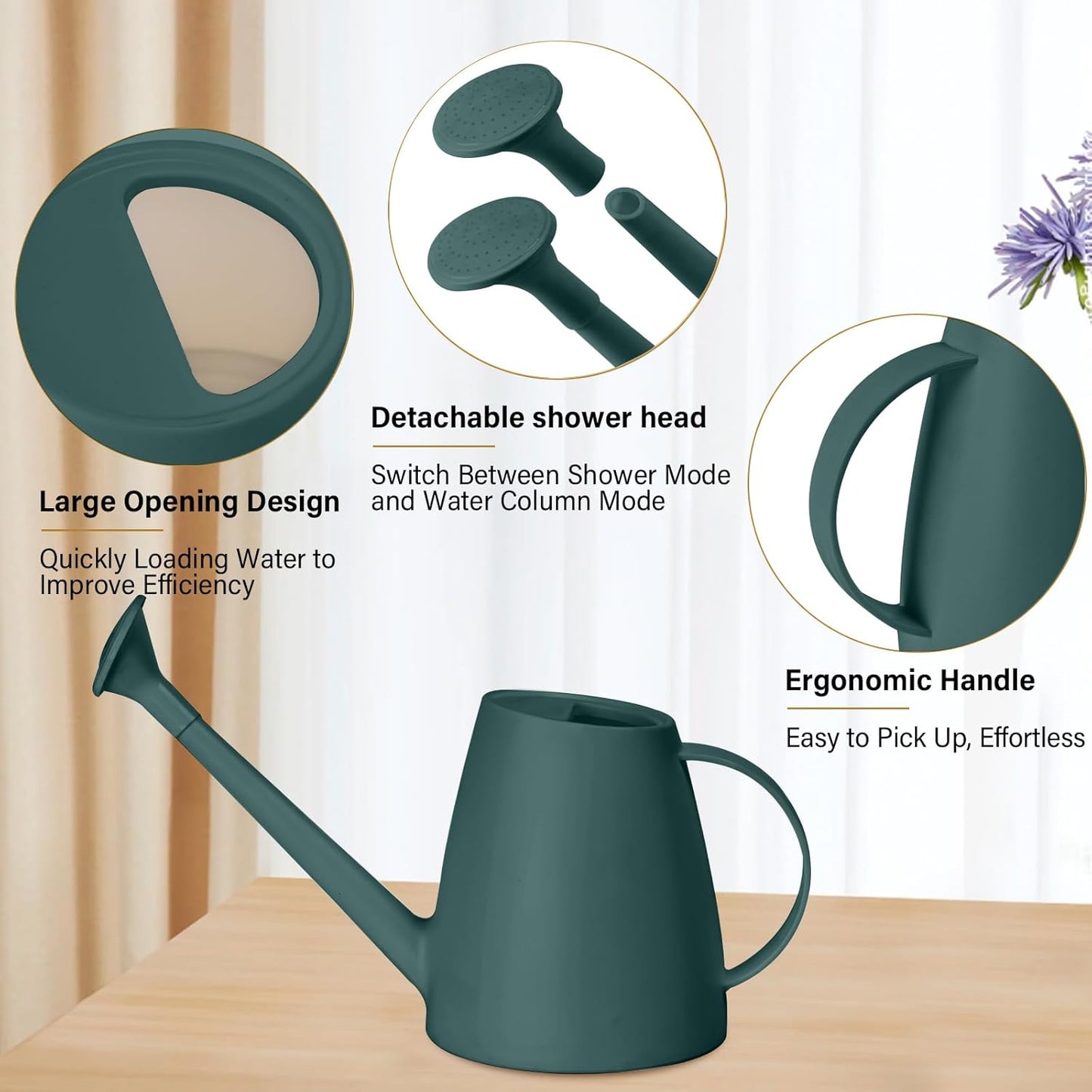 Plastic Watering Can - 1/2 Gallon - Blackish Green