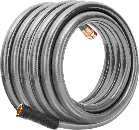 Worth Leader Garden Hose 3/4 in. x 50 ft. -No Kink, Flexible, Leakproof, Male/Female -Heavy Duty Durable 5 Layers PVC Rubber Lightweight Water Pipe for Gardening, Agriculture & Lawn Care -500PSI Burst