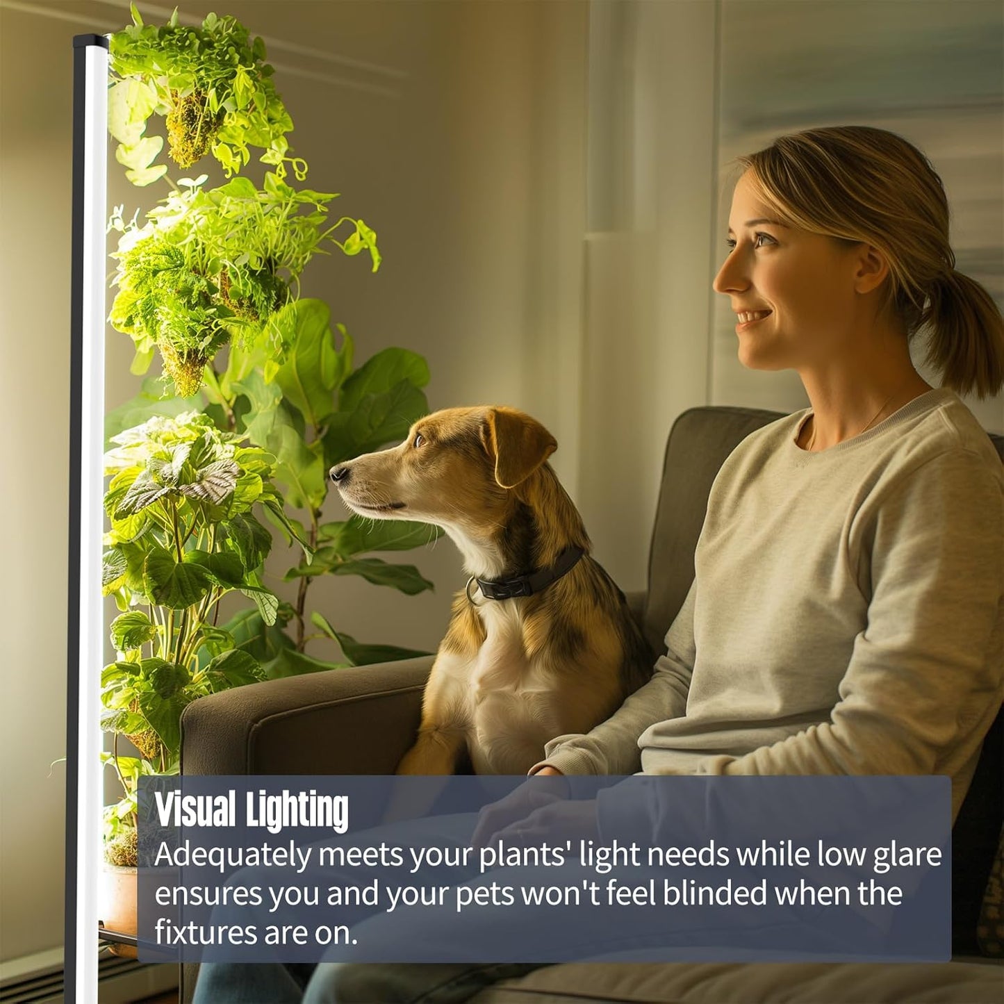 GLOWRIUM Grow Lights for Indoor Plants, 30W Vertical Plant Grow Lights with Auto-Timer, Full Spectrum LED Standing Plant Grow Light, 3 Light Modes, 6-Level Dimmable (45in)