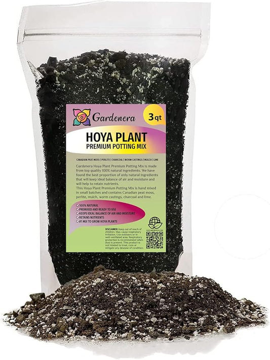 Gardenera Hoya Plant Premium Potting Mix - 3 Quart - Optimal Balance for Thriving Hoyas: Air, Moisture, and Nutrient Retention