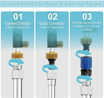 Upgraded Jet Nozzle Pressure Washer Wand for Garden Hose with 2 Different Nozzles and Hose Quick Connectors, Jet High Pressure Washer Tools for Tackling Tough Grime And Dirt with Ease