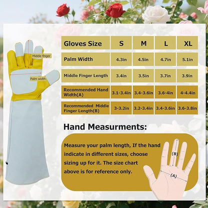 Cactus Gloves, Thorn Proof Gardening Gloves for Rose Pruning & Cacti Handling (X-Large (Pack of 1), Yellow-reinforce)