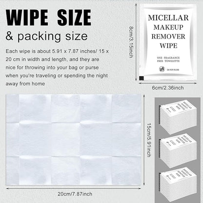 Ctosree 150 pcs Makeup Remover Wipes Bulk Individually Wrapped Makeup Wipes Single Remover Cloth Facial Cleansing Pads for Mascara Lipstick Oil Dirt Face Skin Travel Hotel(White)