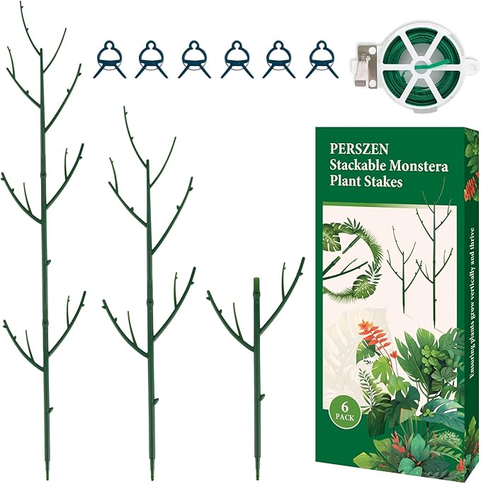 6 Pack Stackable Monstera Plant Support, Plant Stakes for Indoor and Outdoor Plants Use, Garden Stakes for Climbing and Potted Plants, Pothos, Philodendron