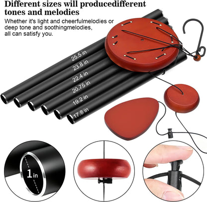 Large Wind Chimes for Outside Deep Tone, Soothing Melodic Memorial Sympathy Wind Chime, Suitable Outdoor Garden Decor, Gift for Mom Women Neighbors (Black Wind Chime -56 in)