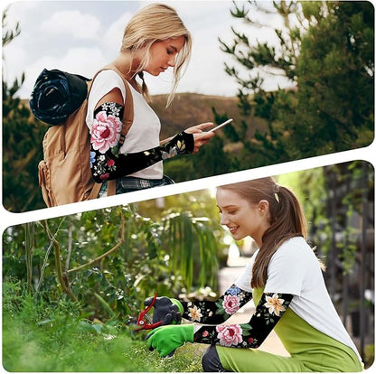 Gardening Sleeves Farm Sun Protection Arm Cooling Sleeves Thorn Proof Garden for Women Men with Thumb Hole