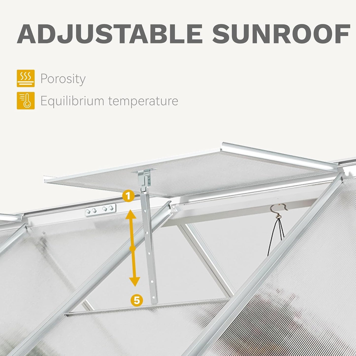 DWVO 6x12FT Polycarbonate Greenhouse for Outdoors, Large Heavy Duty Aluminum Greenhouses with Sliding Doors and Vent Window, Walk-in Greenhouse for Garden Backyard, Easy to Setup, Silver