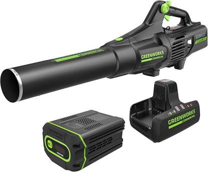 Greenworks 82V Brushless (760 CFM / 140 MPH) Cordless Leaf Blower, 4.0Ah Battery and Dual Port Charger (Great for Landscapers and Professionals)