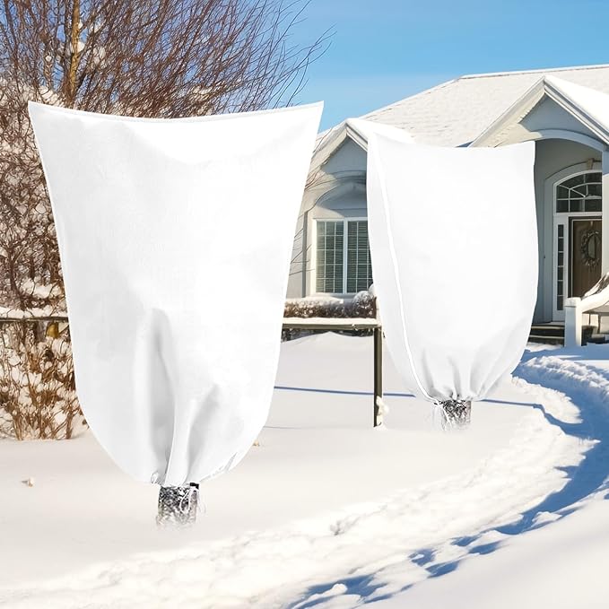Plant Covers for Winter Tree Covers Freeze Protection, 2 Pack 47.2" X 70.8" Frost Covers for Outdoor Plants with Zipper Drawstring, Frost Cold Weather Plant Freeze Protection Cover Bags