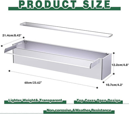 Pool Fountain, LONGRUNNEW Transparent Acrylic Pool Waterfall Spillway, 23.6 Inches Pool Water Feature for Garden Patio, Backyard Koi Pond Decor