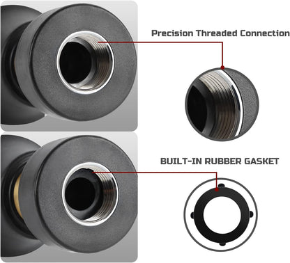 Hose Nozzle, Lichamp Heavy Duty Brass Fireman Style High Power Leak Proof Adjustable Garden Water Sprayer, Suitable for Car Wash, Patio Cleaning, Watering Lawn and Garden, Shower Pets (Black)