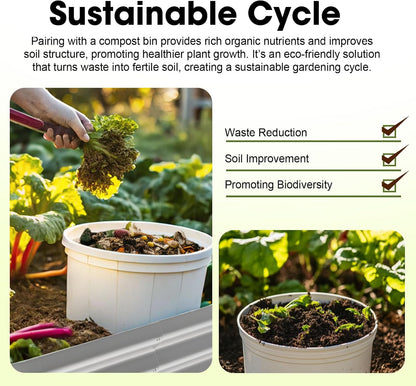 4x2ft Oval Galvanized Raised Garden Bed Kits 16" Tall Outdoor Large Metal Modular Planter Box 9-in-1 Raised Beds for Gardening,Vegetables,Fruits,Flowers & Herbs (Silver)