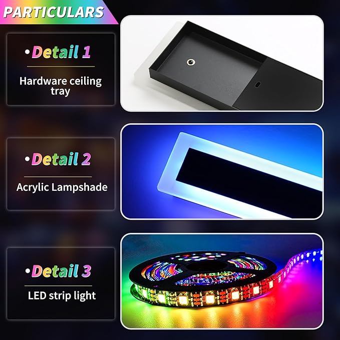 Widened 2 Pack Modern Exterior Lighting Fixtures, 58inch RGB Dimmable Outdoor Wall Sconces, 10 Colors, 5 Modes, IP65 Waterproof, Black Long LED Wall Mount Lights for Fence, Balcony, Garage