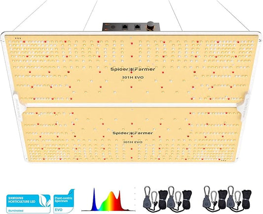 Spider Farmer SF4000, Samsung LM301H EVO Led Grow Light, Full Spectrum Plant Lights, 450W Dimmable & High Efficiency & Deeper Penetration Commercial Lamps for Seedling Veg & Bloom in 4x4 Grow Tent
