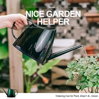WhaleLife Indoor Watering Can for House Bonsai Plants (1.4L, Green)