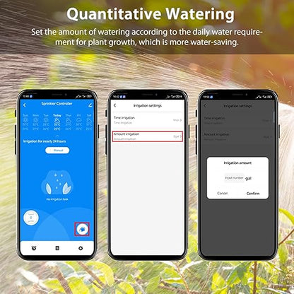 WiFi Water Timer with Flow Meter - No Hub Required, Flow-Sensing Smart Sprinkler Timer Compatible with Alexa & Google Home, Wireless Remote Garden Irrigation, Real-Time Water Usage Monitor
