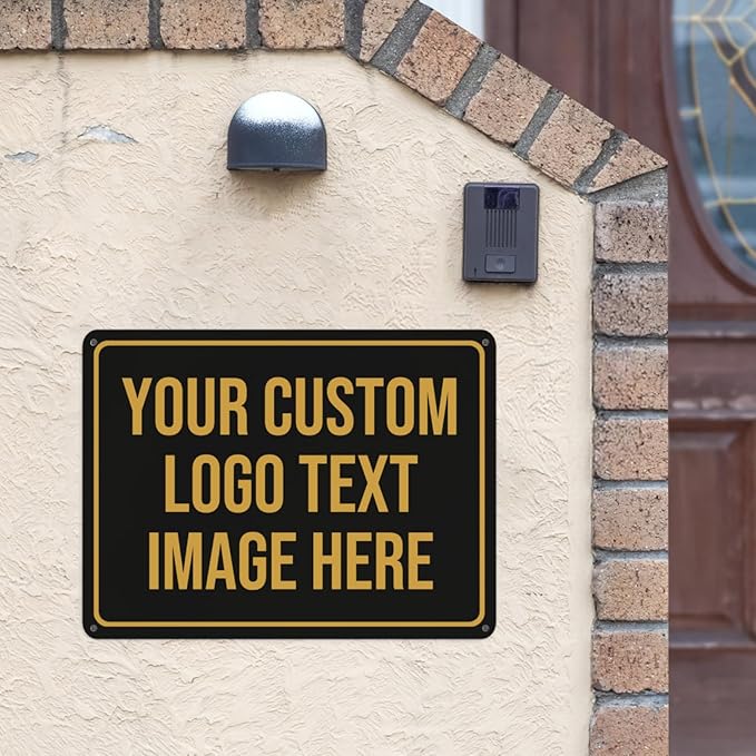 Custom Signs Outdoor Metal Sign Personalized Signs Custom Matal Sign Make Your Own Sign With Text Image Logo For Office Business Workplace Home Bar Indoor Outdoor Use 12"x18"